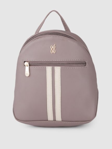 Baggit Women Beige Solid Small Backpack