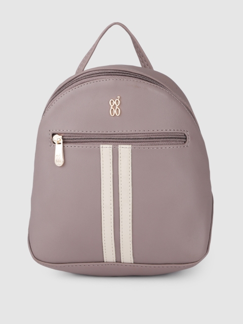 Baggit Women Beige Solid Small Backpack