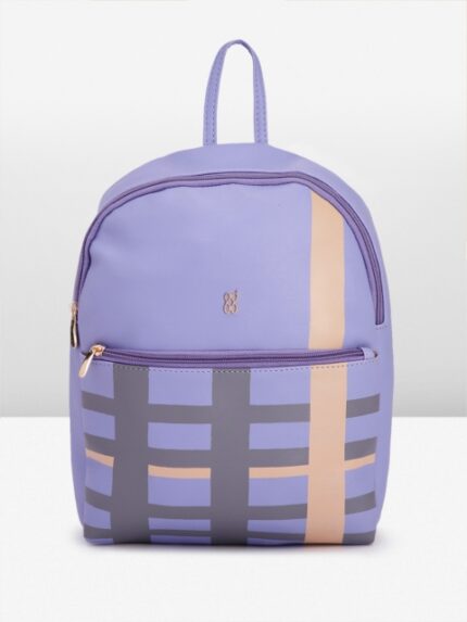 Baggit Women Checked Small Backpack