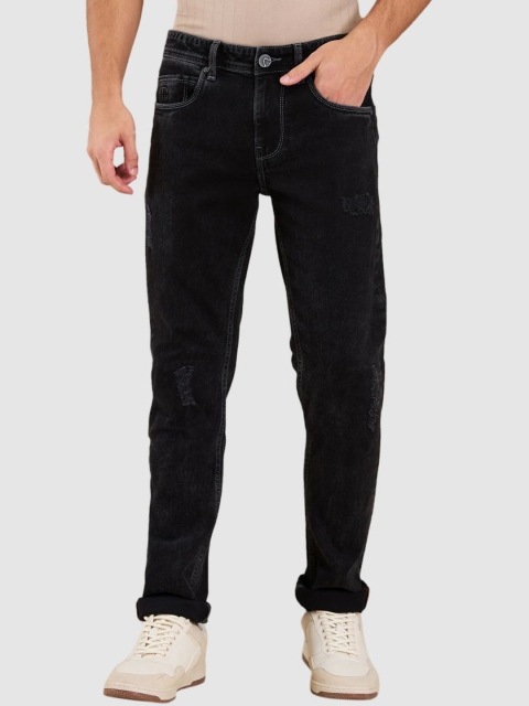 Being Human Men Classic Slim Fit Mildly Distressed Light Fade Stretchable Jeans