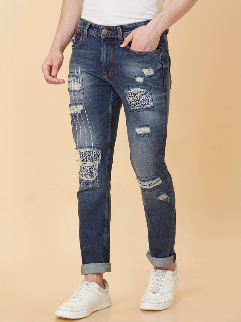Being Human Men Slim Fit Highly Distressed Light Fade Stretchable Jeans