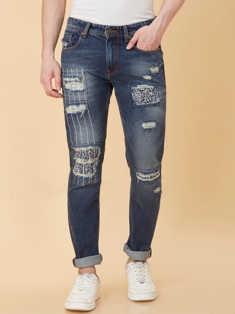 Being Human Men Slim Fit Highly Distressed Light Fade Stretchable Jeans