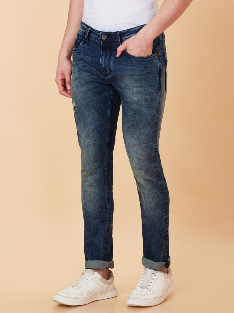 Being Human Men Slim Fit Low Distress Light Fade Jeans