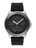 Calvin Klein Men Aqueous Brand Logo Textured Dial & Textured Strap Analogue Watch 25200386