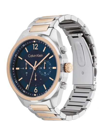 Calvin Klein Men Ck Force Bracelet Style Analogue Chronograph Watch 25200265-Blue