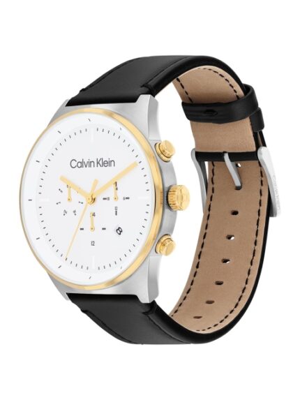Calvin Klein Men Impressive Leather Analogue Multi Function Watch 25200299