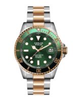 CARLOS PHILIP Men Brass Embellished Dial & Stainless Steel Bracelet Style Straps Analogue Automatic Motion Watch