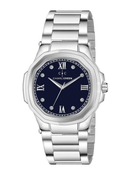 CHARLIEKEEN Men Brass Dial & Stainless Steel Straps Analogue Watch CC-GSQ020-BLU-CH