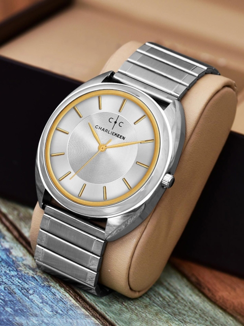 CHARLIEKEEN Men Brass Dial & Stainless Steel Straps Analogue Watch CC-GR006-SLV-CH