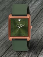 CHARLIEKEEN Men Brass Dial & Straps Analogue Watch CC-GSQ008-GRN-GRN