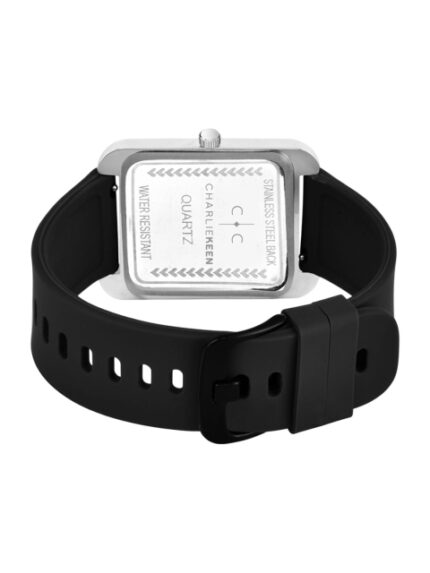 CHARLIEKEEN Men Brass Dial & Straps Analogue Watch CC-GSQ008-SLV-BLK