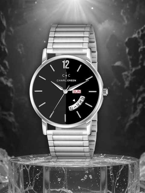 CHARLIEKEEN Men Brass Dial & Wrap Around Straps Analogue Watch CC-GR003-BLK-CH
