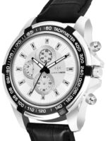 CHARLIEKEEN Men Brass Patterned Dial & Wrap Around Straps Analogue Watch CC-GR911-SLV-BLK