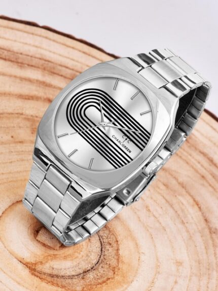 CHARLIEKEEN Men Brass Printed Dial Analogue Watch CC-GSQ016-SLV-CH