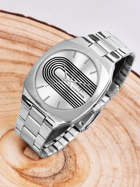 CHARLIEKEEN Men Brass Printed Dial Analogue Watch CC-GSQ016-SLV-CH