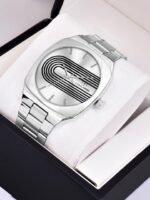 CHARLIEKEEN Men Brass Printed Dial Analogue Watch CC-GSQ016-SLV-CH