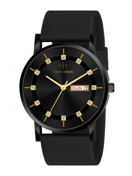 CHARLIEKEEN Men Brass Round Dial & Straps Analogue Watch CC-GR318