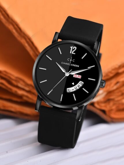 CHARLIEKEEN Men Brass Round Dial & Wrap Around Straps Analogue Watch CC-GR002-BLK-BLK