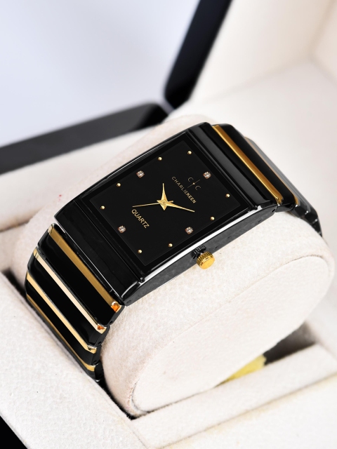 CHARLIEKEEN Men Embellished Dial & Wrap Around Straps Analogue Watch CC-GSQ003-GLD-CH