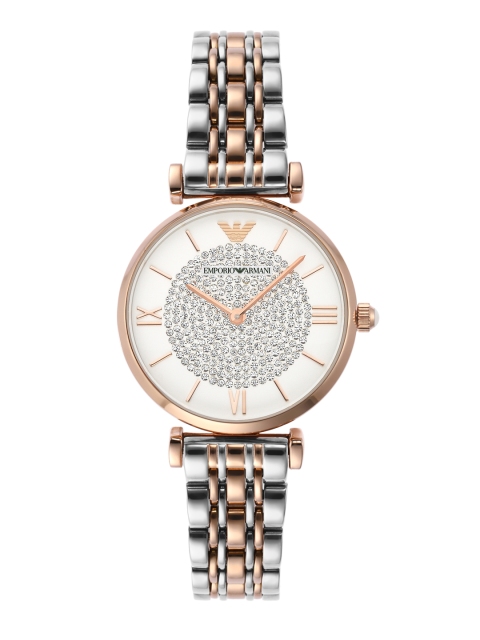 Emporio Armani GIANNI T-B Women Silver Analogue Watch AR1926