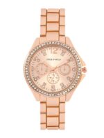 JOKER & WITCH Women Gold-Toned Embellished Dial & Rose Gold Toned Bracelet Style Straps Analogue Watch