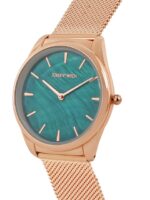 JOKER & WITCH Women Green Patterned Dial & Rose Gold Toned Straps Analogue Watch