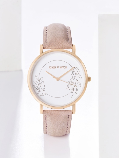 JOKER & WITCH Women Printed Dial & Leather Straps Analogue Watch