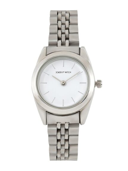 JOKER & WITCH Women White Dial & Silver Toned Stainless Steel Straps Analogue Watch