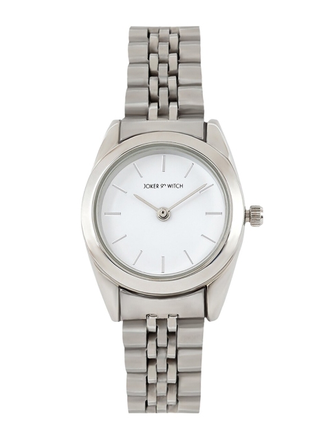 JOKER & WITCH Women White Dial & Silver Toned Stainless Steel Straps Analogue Watch