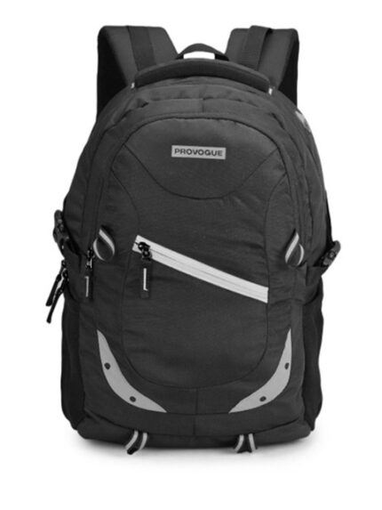 Provogue Unisex Black & Grey Backpack with Reflective Strip