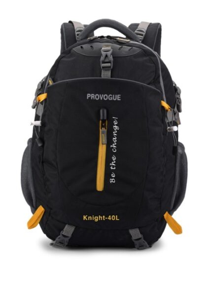 Provogue Unisex Black & Yellow Backpack with Hip Strap & Rain Cover