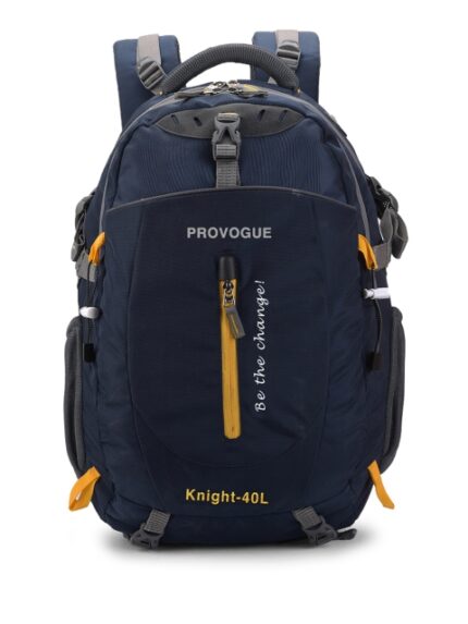 Provogue Unisex Navy Blue Contrast Detail Backpack with Hip Strap