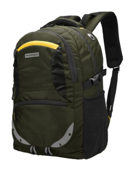Provogue Unisex Olive Green Backpack with Reflective Strip