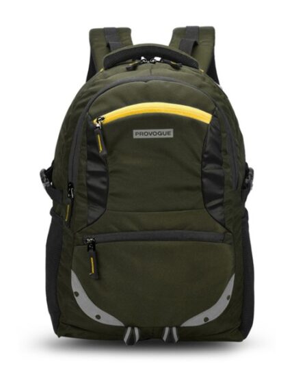 Provogue Unisex Olive Green Backpack with Reflective Strip