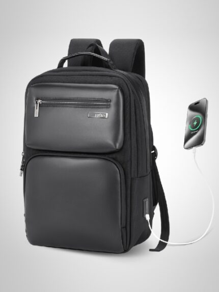 Safari Select Whisk Black with Multiutility Organizer and USB port Laptop Backpack 16L