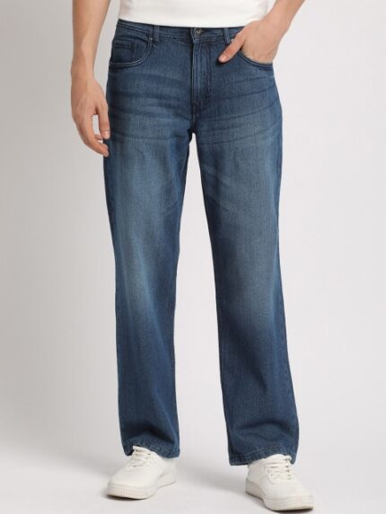 THE BEAR HOUSE Men Straight Fit Mid Rise Stretchable Cotton Jeans