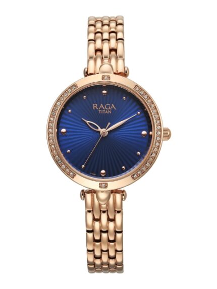 Titan Raga Show Stopper Women Embellished Dial Bracelet Analogue Watch 95266WM01