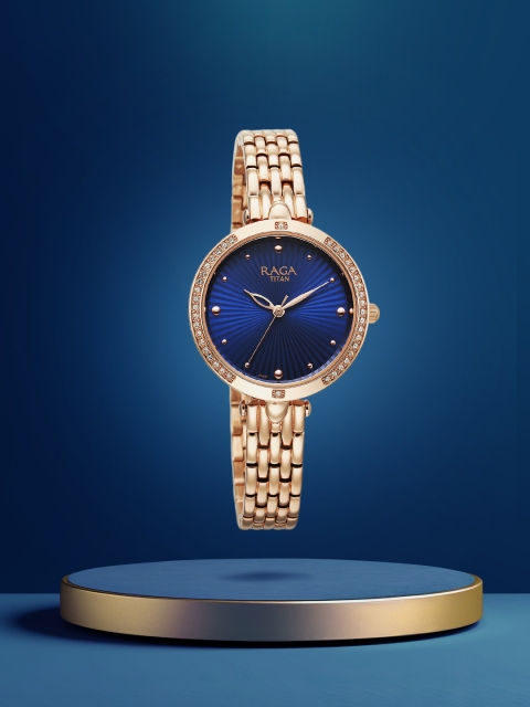Titan Raga Show Stopper Women Embellished Dial Bracelet Analogue Watch 95266WM01