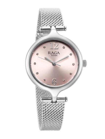 Titan Raga Show Stopper Women Embellished Dial Bracelet Analogue Watch 95268SM01