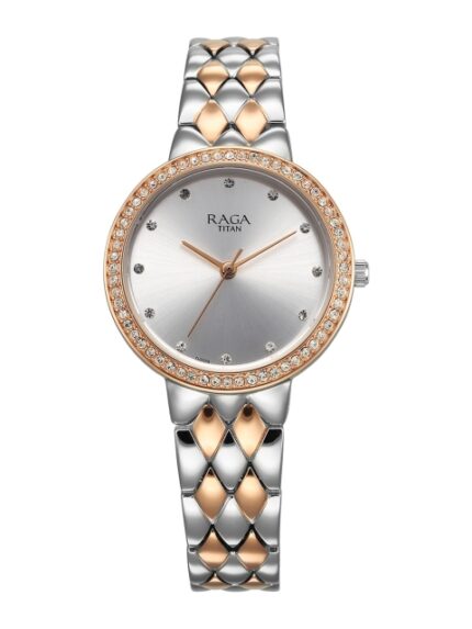 Titan Raga Show Stopper Women Embellished Dial Bracelet Analogue Watch 95282KM01