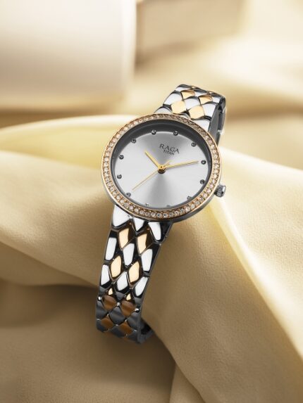 Titan Raga Show Stopper Women Embellished Dial Bracelet Analogue Watch 95282KM01