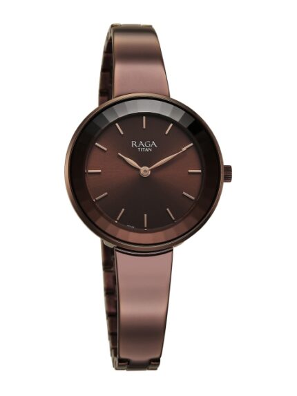 Titan Raga Women Embellished Dial & Bracelet Style Straps Analogue Watch 95276QM01