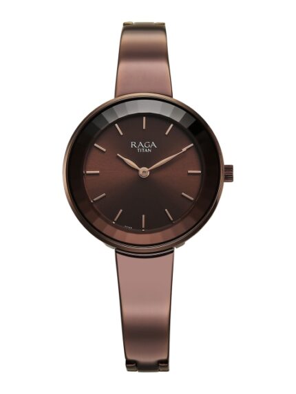 Titan Raga Women Embellished Dial & Bracelet Style Straps Analogue Watch 95276QM01