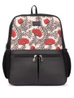 ZOUK Women Floral Printed Vegan Leather Backpack With Compression Straps-Up to 16 inch
